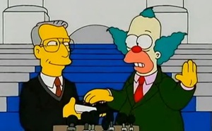 Krusty jurando su cargo como Congresista de los Estados Unidos